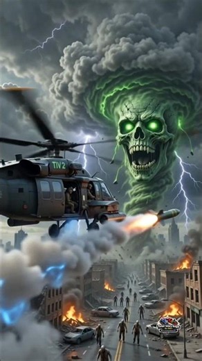 TIV 2 vs Zombie Tornado 🌪️ | Tornado Video | TIV 2 destroy the Tornado 🚁🚁🌪️🌪️| Apocalypse