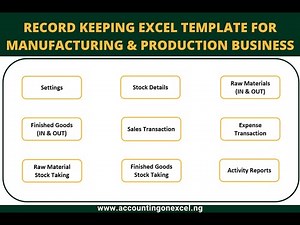 👉RECORD-KEEPING EXCEL TEMPLATE FOR MANUFACTURING BUSINESS