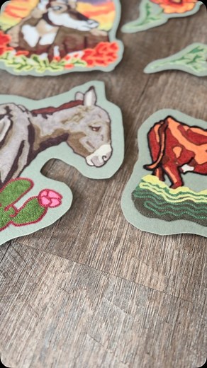 A month and half in with this chainstitch sewing machine and my prairie collection is growing. What am I missing? I definitely need to try my hand at a horse. A Buffalo calf is next in line. #maker #cowgirl #cowboyarts #westernartcollector #artcollector #Womeninag #antelope #chainstitchembroidery #cattleranch #westernstyle #wildflowers #chainstitch | Tosha Wise Studios