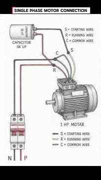 How to Wire a Single Phase Motor with Capacitor (Step-by-Step) 🔌 #engineering #electrical