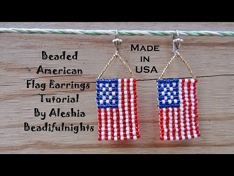 Beaded American Flag Earrings Tutorial