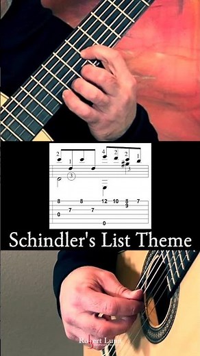Schindler's List Slow Play Through Tutorial #classicalguitar