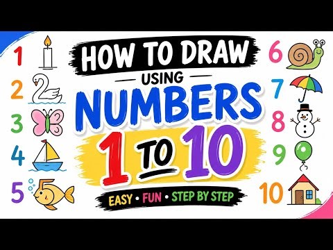 how to draw pictures using numbers 1 to 10 || number drawing || number drawing easy step by step