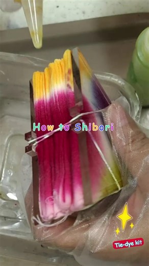 Colorful Shibori Pattern Reveal –Geometric Flower Shibori