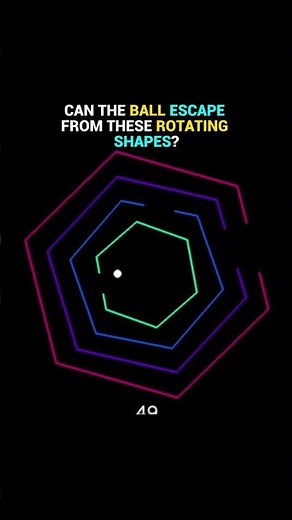 Ball escapes rotating hexagon maze #satisfying #simulation #satisfying