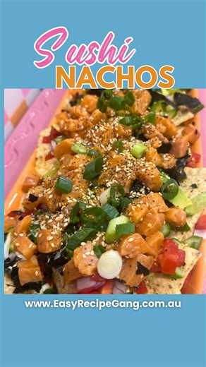 SALMON. SUSHI. NACHOS. ⬇️ The recipe is in the comments. ⬇️ Need I say more?! These Sushi Nachos are the ultimate fusion feast — crunchy corn chips layered with spicy marinated salmon, creamy avo, crispy nori and a generous drizzle of Kewpie mayo. It’s like your favourite sushi roll got a party invite. 🥢✨ Perfect for entertaining, or just treating yourself to something fun and fresh — this one's a total flavour bomb. Would you share this or keep it all to yourself? #stephcooksstuff #easyrecipe 