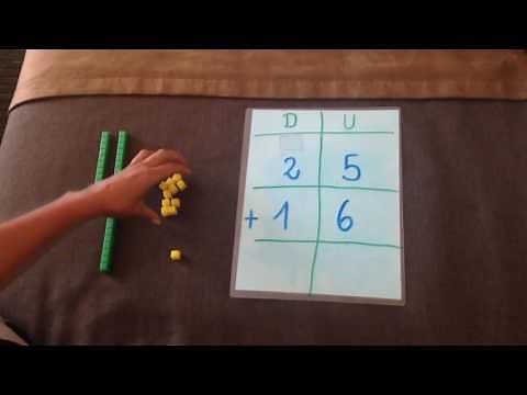 Video explicativo suma con canje con apoyo de bloques multibases