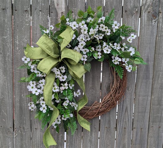 Dogwood Wreath, Spring Flower Wreath, White Flower Front Door Wreath, Wreath for Spring and Summer, White Dogwood 471* - Etsy