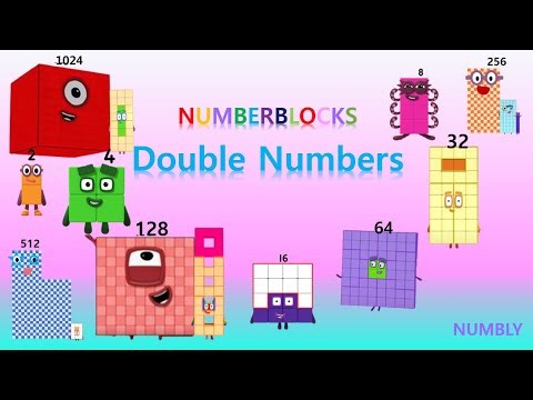 DOUBLE NUMBERS 2 to 1024 - NUMBLY STUDY (with numberblocks)