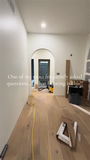 I am asked daily about these floors, and honestly that’s the best feeling because we were given the SMALLEST sample in the world and decided to trust the process and hoped it would turn out perfectly. We looked at so many light wood samples and some were way too white, gray, too striped, etc. our floor guy said they had some of this Downing left over in another state that they could secure for us. We legit didn’t see this flooring until it was delivered to our house.😆 I wanted warm honey tones 