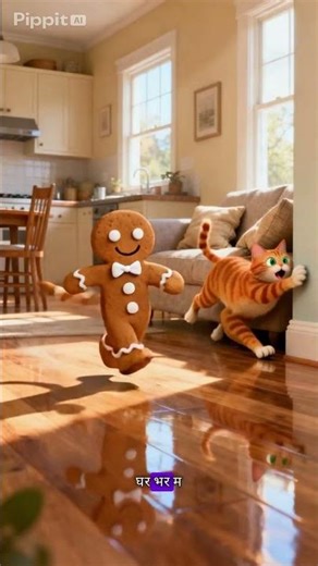 Gingerbread Man comes alive and escapes the kitchen, causing chaos! 🍪😱 #Shorts