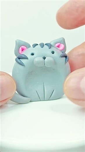 Clay Gray Kitty #vlog #clayall #creativeclayideas #polymerclay #animals #skulpture #clayart