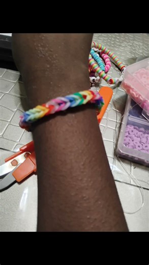 These are some of the bracelets me and my cousin made🩷🩷