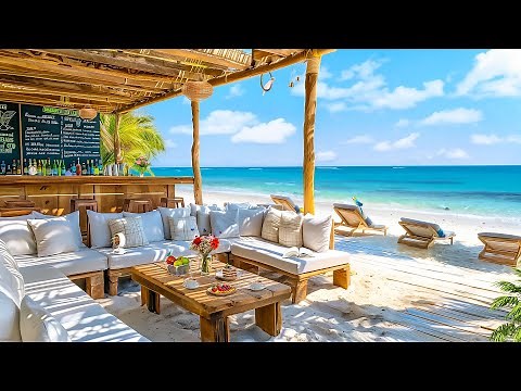 Relax in Summer Elegance at Outdoor Seaside Cafe Ambience with Bossa Nova Jazz Rhythms & Ocean Waves