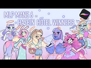 MLP MANE 6 as HAZBIN HOTEL WINNERS (Angels)