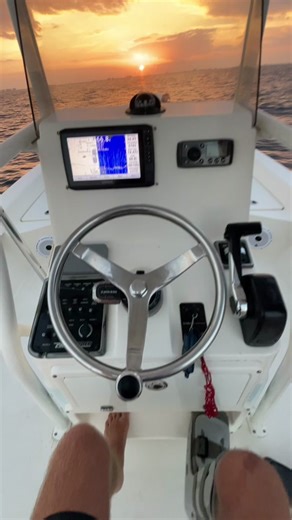 Serene Sunset Over Florida's Ocean from Boat Deck