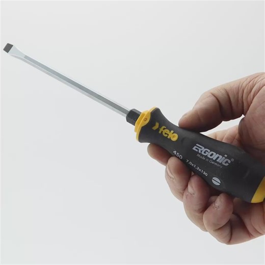 Felo Ergonic with Striking Cap Slotted Screwdriver, 7.0 x 130mm | Felo at KC Tool