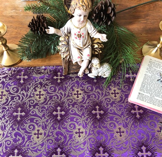 Advent Home Altar Catholic Liturgical Cloth Prayer Table Runner Purple Metallic Gold Brocade 3 Sizes Linens Church Lent Oratory Holy Table - Etsy