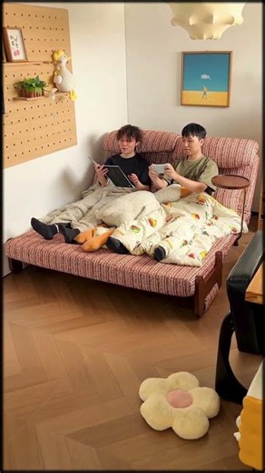 Compact Sofa Bed with Foldable Leg Rest & Side Table Smart Furniture for Small Spaces #homedecor