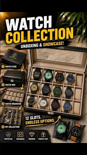 My Watch Collection Tour + 12 Slot Watch Box Unboxing ⌚ #casio #casioroyale #fossil #watches