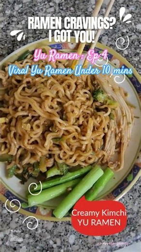 Creamy Kimchi Yu Ramen 🍜🌶️ | Healthy Veggie Ramen in 10 Mins #Shorts