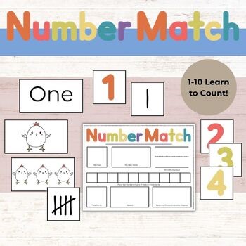 Numbers 1-10 Matching | Number Sense | Counting Activity