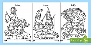 KS1 Mythical Creatures - Children's Colouring Pictures