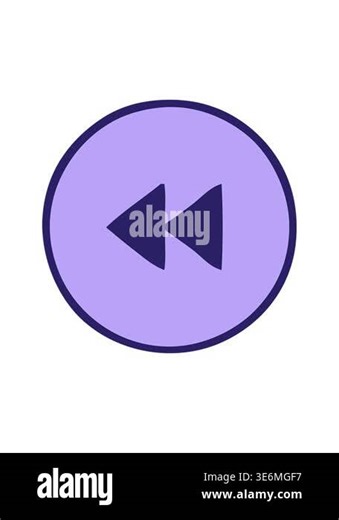 bob and pause animation of cute cartoon of a rewind button Stock Video Footage - Alamy