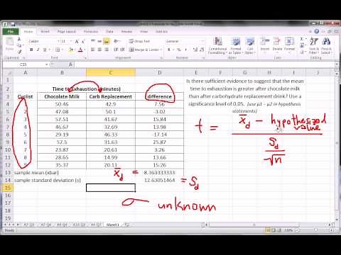 Excel - Paired Samples t-test