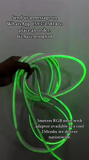 Rgb or multiple colors led neon lights available in stock.Send us a message on WhatsApp 0593705814 to place an order #walllights #neonlights #rgblights #rgb #rgbneonlight