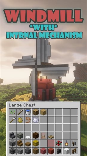 Functional Windmill with Working Interior Mechanism | Minecraft Build | [Tutorial] #minecraft