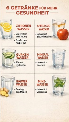 6 Getränke für mehr Gesundheit 🍋💧 Diese Drinks tun deinem Körper gut! #fitfakten