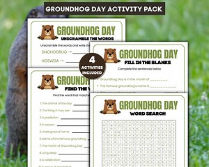 Groundhog Day Games & Activities Bundle, Printable Classroom Party Pack, Groundhog Day Party Activity Pages, Punxsutawney Phil, Word Search - Etsy Australia