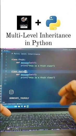 Multi-Level Inheritance in Python 🌟#multilevel #inheritance #class #object #methods #self #python