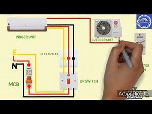 Schéma de branchement d'un climatiseur #circuit ‪@ErikTheElectric‬ #engineering