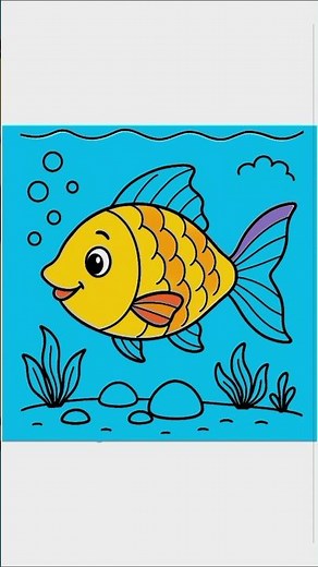 Fish Colouring Step by Step | Easy Fish Drawing for Beginners | Amazing Fish Coloring Tutorial #fish