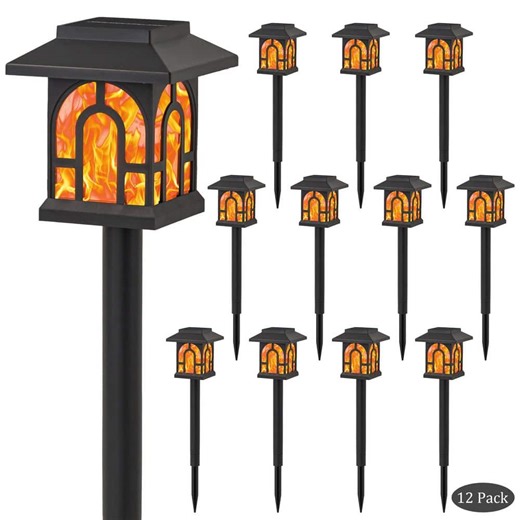 Reviews for C Cattleya Black Flickering Flame 100 Lumen LED Weather Resistant Outdoor Solar Path Lights (12-Pack) | Pg 1 - The Home Depot