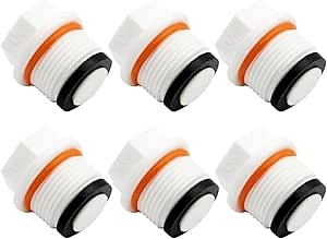 6PCS PPR Outer Hex 1/2" PT Male Thread Socket Pipe Plug Fittings End Caps for Water/Oil/Gas