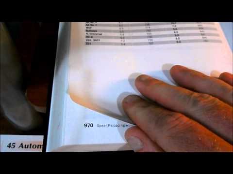 Reloading the 45 ACP. Step 4, charging the case with a powder through expanding dye