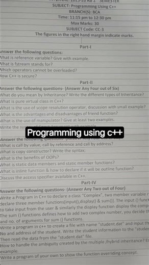 internal paper c++ programming ll utkal University ll#exam #maths #uktalent