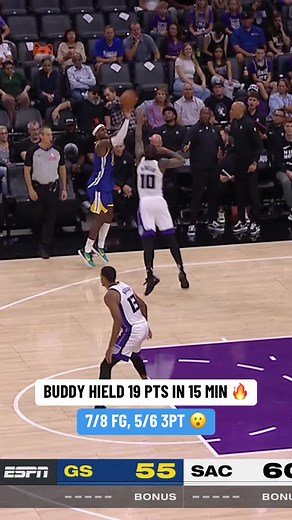 Buddy Hield Lights Up Warriors Preseason Game with 19 Points in 15 Minutes