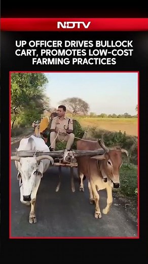 UP Officer Drives Bullock Cart, Promotes Low-Cost Farming Practices