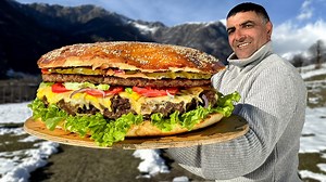 38K views · 1.7K reactions | Soulful Cooking Of A Giant Cheeseburger Away From The Hustle And Bustle Of The City! | Chef Grandma Cooking | Facebook