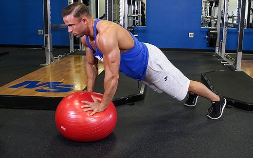 Exercise Ball Push Up