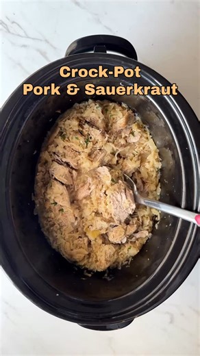 Shannon Epstein on Instagram: "Slow cooker pork and sauerkraut is a classic pork recipe that’s affordable and tasty. This easy pork dish is thought to bring good luck and prosperity when served on New Year’s Day. For the full recipe, Google ‘fitslowcookerqueen pork and sauerkraut’ or comment RECIPE & I’ll DM you a direct link! Be sure to follow me at @fitslowcookerqueen so you receive my DMs! ⏺️ The blog post includes #instantpot instructions. ✨More: https://fitslowcookerqueen.com/slow-cooker-po