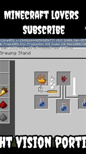 minecraft night vision portion || #minecraft #shorts #motivation #gaming