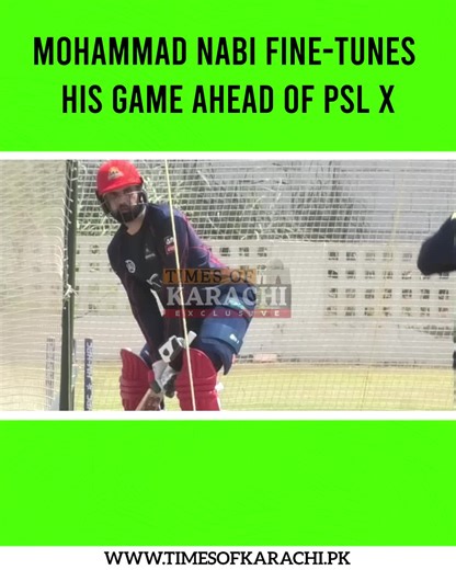 Afghanistan all-rounder Mohammad Nabi was seen batting in the nets as he prepares to play a key role for Karachi Kings in PSL X. #TOKAlert #MohammadNabi #KarachiKings #PSLX