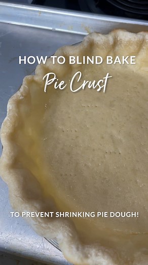 Got shrinking pie dough?! Try blind baking your pie crust! Here'a step-by-step tutorial from HTH Team Member Emily showing how to blind bake pie crust, just in time for pie baking season 🥧 More pie baking tips here: https://handletheheat.com/best-ever-pie-crust/ | Handle the Heat