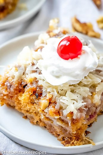 Fruit Cocktail Cake Recipe {Easy Potluck Dessert with Coconut Frosting}