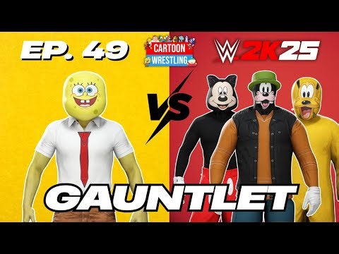 CAN SPONGEBOB RUN THE GAUNTLET? WWE2K25 Cartoon Wrestling Universe Mode